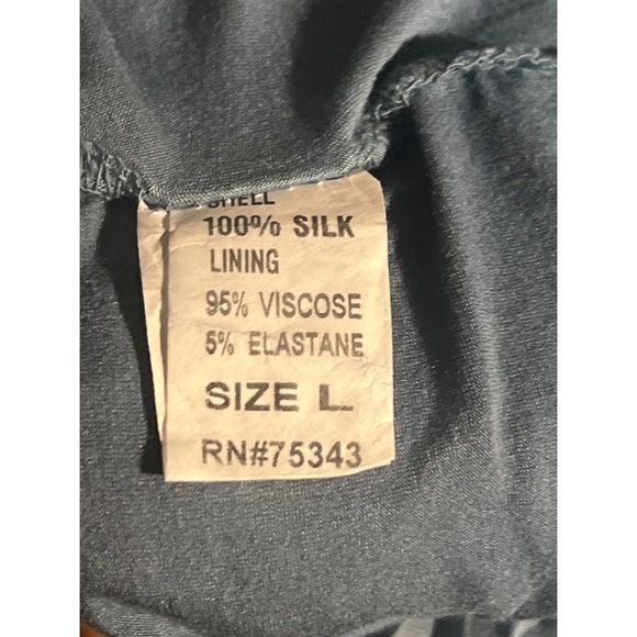 Blue Relaxed Fit Blouse with Ruched Sleeves - Picture 4 of 5